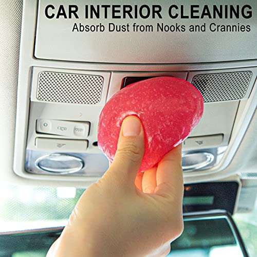 TICARVE 2 Pack Cleaning Gel Car Cleaning Putty Car Slime for Cleaning Car Detailing Gel Car Interior Cleaner Car Accessories Keyboard Cleaner Rose Purple (320g/11.2oz) - color: Purple+Rose Red