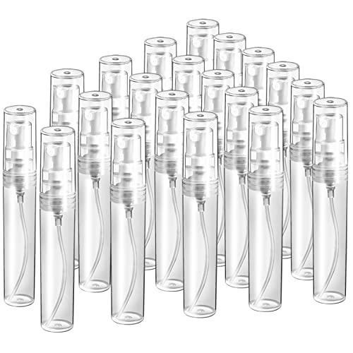 Teenitor Mini Spray Bottle 20Pcs, Perfume Travel Refillable 5ml Spray Bottle Perfume Bottle, Fine Mist Mini Perfume Atomizer, Plastic Perfume Bottles Empty - size: 5ml