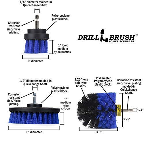 Kayak - Cleaning Supplies - Drill Brush - Boat Accessories - Hull, Deck, Fiberglass, Gel Coat, Carpet, Seats - Spin Brush Kit - Pond Scum, Oily Residue, Weeds, Barnacles, Oxidation - Canoe