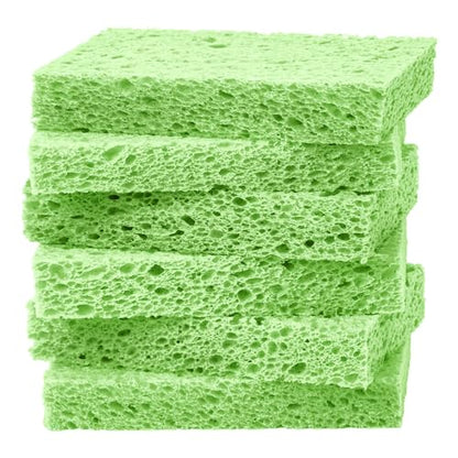 ARCLIBER Cellulose Sponges, Heavy Duty Scrub Kitchen Sponge, Clean Tough Messes Without Scratching, Pop Up Eco Sponges DIY Green (6 Pack), TBWS-10006-Gr - color: Green, size: 6 Count (Pack of 1)