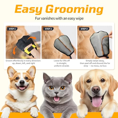 Carpet Rake 60" Long Handle, Pet Hair Removal Broom with Metal Fabric Edge | Carpet Scraper for Matted Carpet, Fluffs Carpets Rugs Mats, Works on Couch Stairs Furniture, Removes Dog Cat Pet Hair Easily