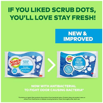 Scotch-Brite Scrub Dots Non-Scratch Scrub Sponges, Sponges for Cleaning Kitchen, Bathroom, and Household, Non-Scratch Sponges Safe for Non-Stick Cookware, 24 Scrubbing Sponges - size: 24 Count (Pack of 1)