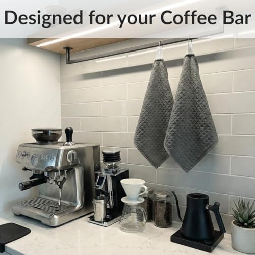 Solyra Barista Towels, 6 Pack, 12 x 12 in, Dark Gray | OEKO-TEX Certified, Barista Microfiber Cloths, Espresso Towels for Steam Wands & Drip Trays - color: Dark Gray