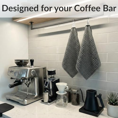 Solyra Barista Towels, 6 Pack, 12 x 12 in, Dark Gray | OEKO-TEX Certified, Barista Microfiber Cloths, Espresso Towels for Steam Wands & Drip Trays - color: Dark Gray