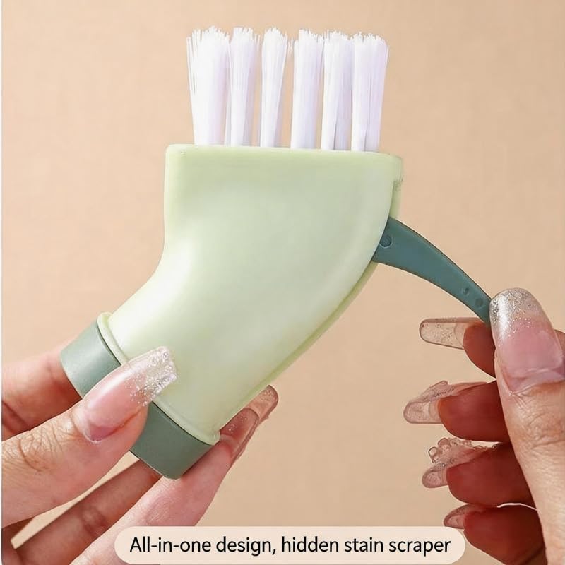 Water Bottle Connected Cleaning Brush Head, Multi-Purpose Flat Scrubber for Deep Crevices and Dead Ends, 1 Pack (Green)