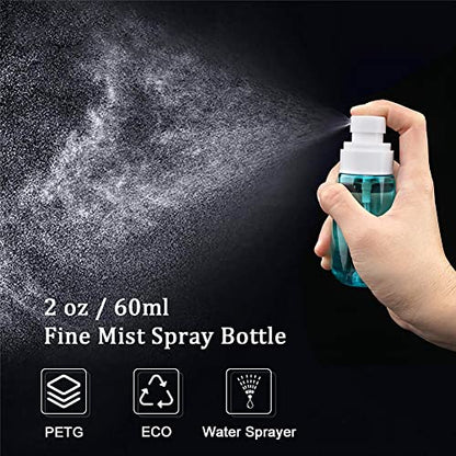 Cosywell Travel Spray Bottle TSA Approved 2oz 60ml 6 Pack Leak Proof Travel Spray Bottle Empty Small Spray Bottles for Perfume Essential Oils Toners Rose Water Cosmetics (6PCS-2PinkBlue2Clear) - color: 6 Pink×2+Blue×2+Clear×2, size: 2 oz