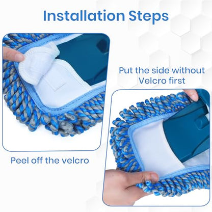 TrueYee 2 Pack Microfiber Mop Replacement Pad for Dry Dusting Wet Mopping (Dust Mop ASIN:B0CM8Z8Y2P)