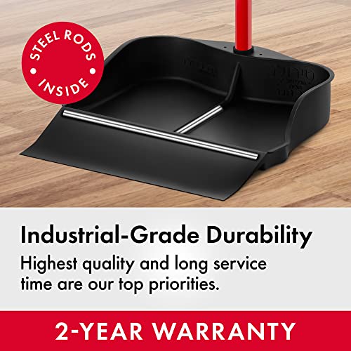 Tyroler Multi-Purpose Large 100% Rubber Dustpan for Dry & Wet Floor | New 105 cm Long Aluminum Anti-Rust Handle | Compatible with Any Size Broom and Squeegee | Floor Cleaning Indoor and Outdoor