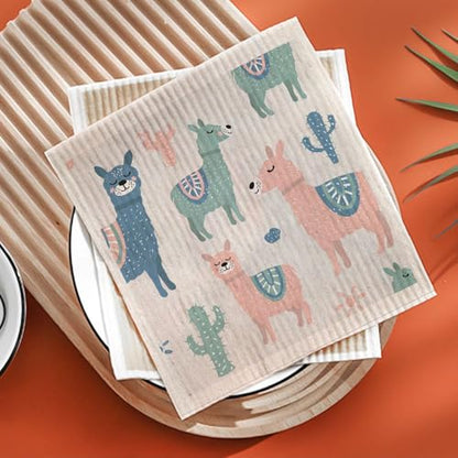 Eco-Friendly Swedish Dishcloth. Reusable, Ultra-Absorbent Cellulose Cotton Sponge Cloth | Sustainable & Biodegradable Cleaning for Kitchen & Home – Custom Nordic Design (Whimsical) - style: Whimsical