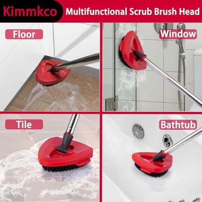 Spin Mop Replace Head Base Scrub Brush Mop Head Compatible with O Cedar EasyWring 1 Tank System, Shower Floor Scrubber, Hard Bristle Cleaning Brush for Kitchen Bathroom Tile Hard Floor