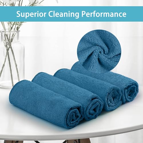 HOMEXCEL Navy Blue Microfiber Cleaning Cloth, 50 Pack Cleaning Towels for Kitchen, Lint Scratch Free, Highly Absorbent, and Reusable Cleaning Rags for House, Window and Glass, Cars, 11.5 X11.5 inch - color: Navy Blue