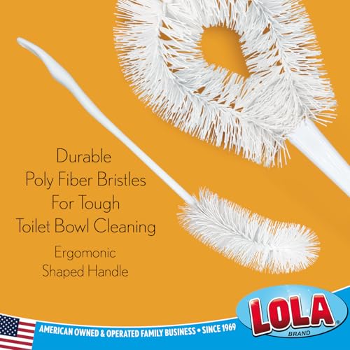 LOLA Toilet Bowl Brush w/Curved Head, 36 Pack, Coated Wire, Durable Poly Bristles, Reaches Under Toilet Bowl Rim - size: 36 Pack, style: Loop Style Bowl Brush