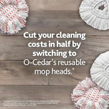 O-Cedar Easywring Microfiber Spin Mop & Bucket Floor Cleaning System with 4 Extra Refills - style: Spin Mop Bucket with 4 Extra Refills