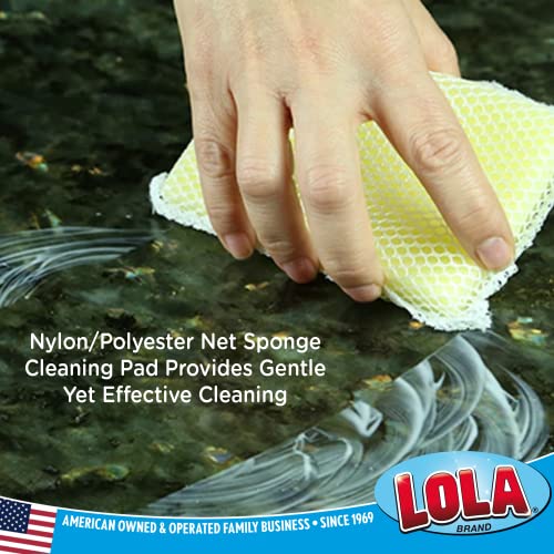 LOLA Nylon Netting Sponge Cleaning Scrubber Pad, 2 Pack, Non Scratch, Safe on Non-Stick Surfaces Coated Cookware & Dishes - Gentle Effective Cleaning - size: 2 Pack, style: Nylon Net Sponges