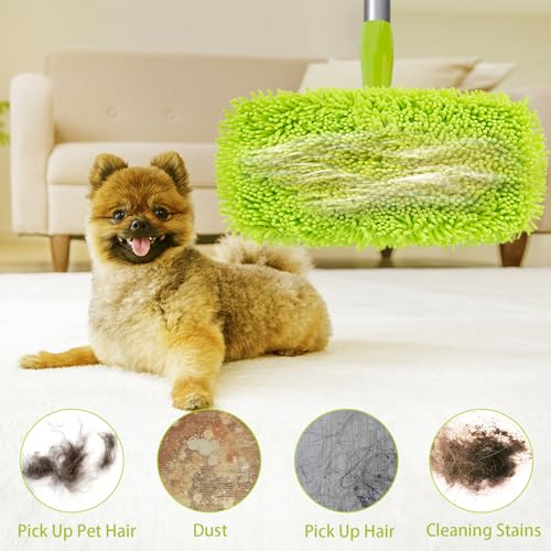 Unoutur Reusable Dry Sweeping Cloths Microfiber Wet Mop Pads Compatible with Swiffer Sweeper Mop Replacement Sweeping Mopping pad Refills for Hardwood Surface Floor Cleaning (8PCS)