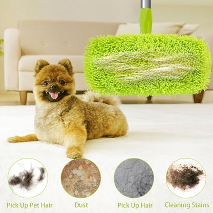 Unoutur Reusable Dry Sweeping Cloths Microfiber Wet Mop Pads Compatible with Swiffer Sweeper Mop Replacement Sweeping Mopping pad Refills for Hardwood Surface Floor Cleaning (8PCS)