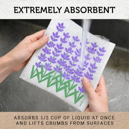 Nordhus Design Swedish Dishcloths, Reusable Cleaning Cloths for Kitchen - color: 2. Nordic Garden