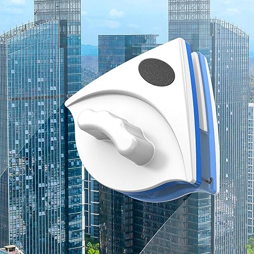 Double Sided Magnetic Window Cleaner, Magnetic Window Cleaning Brush, Window Wipers for Glass, Window Cleaning Tools Glasses Cleaner Cleaning Brush for High - color: S(3~8mm)