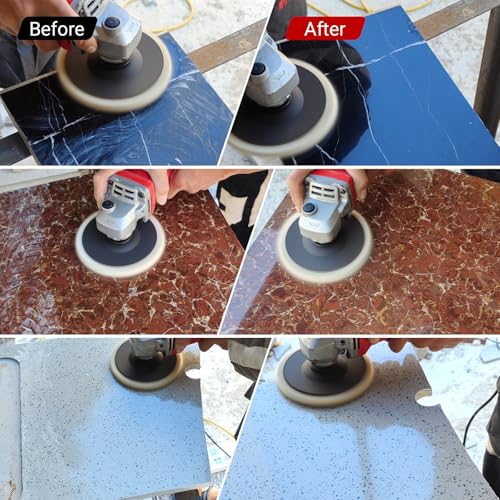 LOZLIN Wool Felt Polishing Wheels, Buffing Discs for Angle Grinder, High Density Buffing Pads for Metal Stainless Steel Aluminum Stone Glass Polishing, Mirror Finish Restoration-3PCS 5 Inch 7/8" Arbor