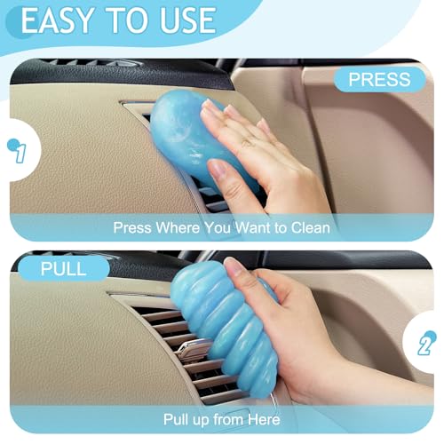 TeSabMi Car Cleaning Gel Car Cleaning Putty Car Putty Car Interior Cleaner Car Slime Car Detailing Kit Car Accessories Gifts for Men Women Stocking Stuffers Light Blue - color: Light Blue