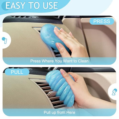 TeSabMi Car Cleaning Gel Car Cleaning Putty Car Putty Car Interior Cleaner Car Slime Car Detailing Kit Car Accessories Gifts for Men Women Stocking Stuffers Light Blue - color: Light Blue