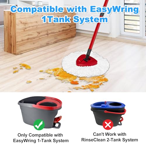 Mop Handle for Ocedar, Spin Mop Handle for O Cedar, 4-Section 30" to 58" Extendable Mop Handle Replacement for Ocedar, Mop Stick and Base for Ocedar Floor Cleaning, American Threaded Joint - size: Mop Handle(American Threaded Joint )&Base