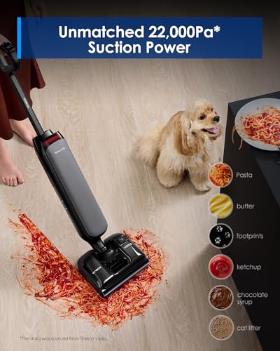 Tineco Wet Dry Vacuum Cleaner 22kPa Suction Floor Cleaner Mop, 50 Min Runtime, iLoop Smart Sensor, DualBlock Anti-Tangle Design, 185℉ Flashdry, Dual-Edge Cleaning, 180° Lay-Flat, Floor One S7 Artist - style: Floor One S7 Artist