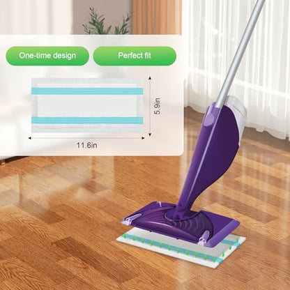 42 Count Disposable for Swiffer Wet Jet Pads for Swiffer WetJet Spray Mop, Extra Strong Dirt Locking and Water Absorbent, Powerful Stain Removal - size: 42 WetJet Pads Sup