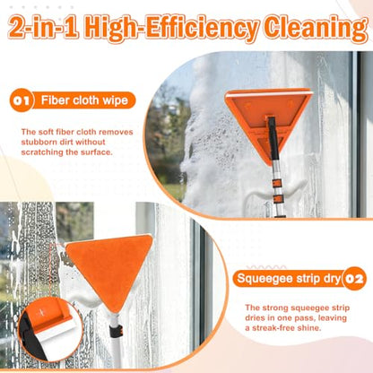 LAANPOLE 26FT Reach Dusters for Cleaning, Ceiling Fan Cleaner Duster with Extension Pole, Wall and Baseboard Cleaner Mop with Handle for Window Cobweb Fan Blade and High Ceiling - size: 20FT