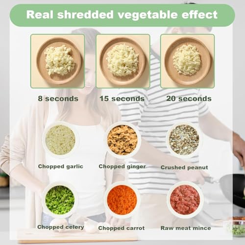 Multi-Functional Portable Wireless Vegetable Chopper - 4-in-1 Electric Food Processor for Chopping, Slicing, Grating & Whipping, with Cleaning Brush and Charging Cable