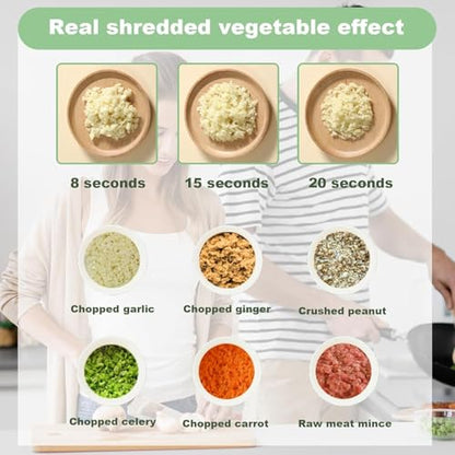Multi-Functional Portable Wireless Vegetable Chopper - 4-in-1 Electric Food Processor for Chopping, Slicing, Grating & Whipping, with Cleaning Brush and Charging Cable