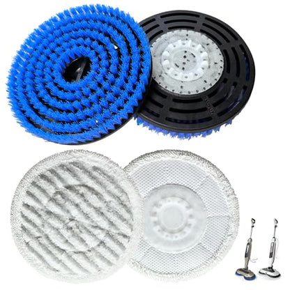 4Pack Brush for Shark Steam Mop S7000 S7001 S7020 S7005 S8021 S8001 Replacement Brush Head and Scrub Pad Abrasive Polishing Pad (2Blue 2Gray) - color: 2blue 2gray