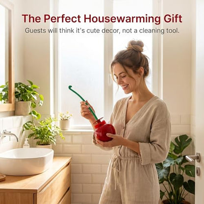 Toilet Bowl Brush with Holder Set: 360°Under Rim Toilet Scrubber 2pcs for Daily Home Cleaning-removes 99% of Stains in 30 Seconds with Zero Residue