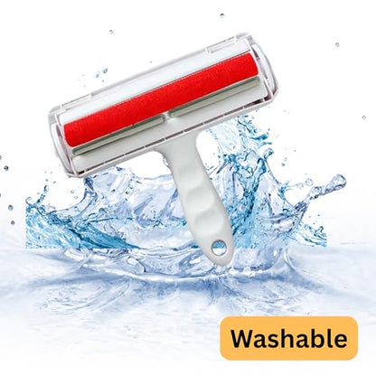 Pet Hair Remover Roller – Reusable Lint Roller for Dog & Cat Hair with Self-Cleaning Base – White