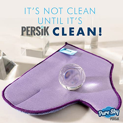 persik Pure-Sky Ultra Microfiber Cleaning Glove – JUST ADD Water No Detergents Needed - 2-in1, Combination for Glass and Multipurpose – Streak Free Magic Window Polishing Glove - Removes Stains, Dust - style: Glass and Multipurpose Glove