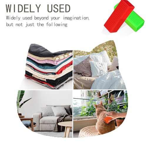 2pcs Pet Dog Cat Hair Remover, Pet Hair Removal Tool, Hollow Cleaner Brush for car，Interior, Furniture, Sofa (red and green) - color: redgreen