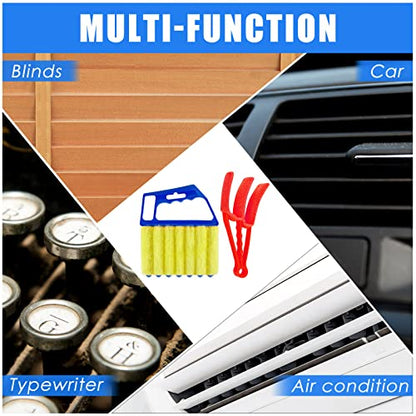 4 Pcs Window Venetian Blind Cleaner Duster Tool 7 Finger Blind Rush and Shutter Cleaner Brush Hand-held Window Shutter Air Conditioner Duster for Dirt(Orange, Blue, Red) - color: Orange, Blue