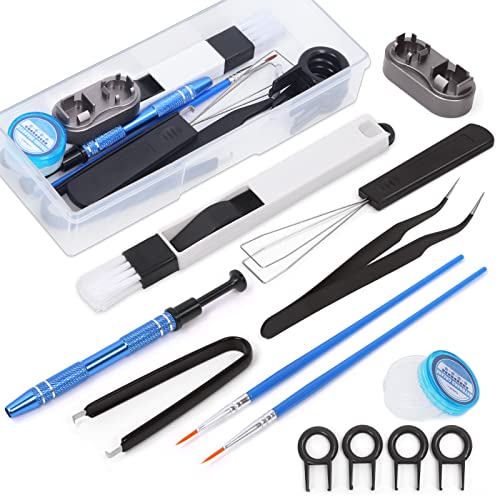 13Pcs Keyboard Lube Kit Keyboard Tools with Tweezers Keycap Puller Remover, Switch Opener, Switch Puller, 4-Claw Grabber, Grease and Lube Brush Cleaning Brush for Mechanical Keyboard