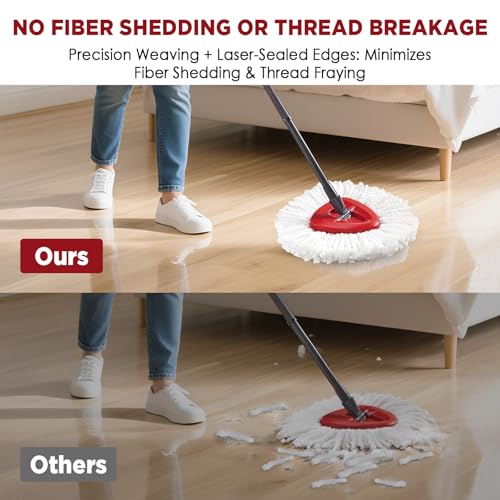 Mop Head Replacement for O-Cedar Easy Wring 1-Tank System，Exovyn Spin Mophead Replacements，Microfiber 6 Pack 360° Swivel Mop Refills，Deep Clean,Easy Cleaning，Machine Washable and Easy to Replace - size: 6 pack