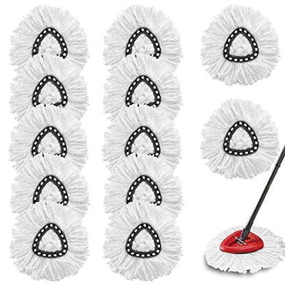12Pack Spin Mop Replacement Heads,100% Microfiber Mop Head Replacement Compatible with Cedar Mop Heads, 360 Degree Spin Mop Refill for Easy House Cleaning Floor Mopping,Multi-Pack Value Pack | Sturdy & durable, repeatedly machine washable. Great for dust