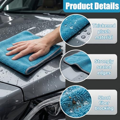Craedli 3PCS Microfiber Towels for Cars, 30" x 14" 400GSM Microfiber Cleaning Cloth Car Drying Towel, Ultra Absorbent & Scratch-Free Auto Detailing Towel Wash Cloth for Car, Window, Household (75CM) - size: 75CM