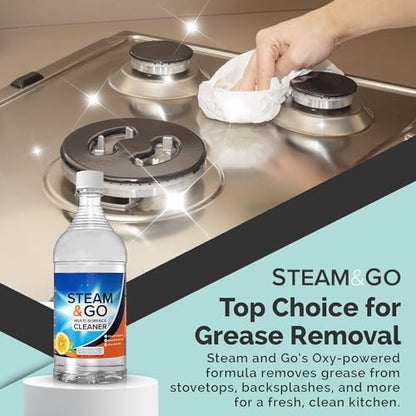 Steam & Go Multi-Purpose Cleaner Spray with Oxy Power for Multi-Surfaces - Removes Stains, Eliminates Odors, & Degreases - Orange Scent, 32 oz - size: 32 Fl Oz (Pack of 1)