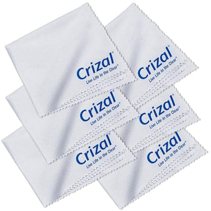 Crizal Eyeglass Cleaning Cloths – 6 Pack Premium Microfiber – Designed & Tested for AR-Coated Lenses – Trusted by Optical Professionals - color: 6 Pack