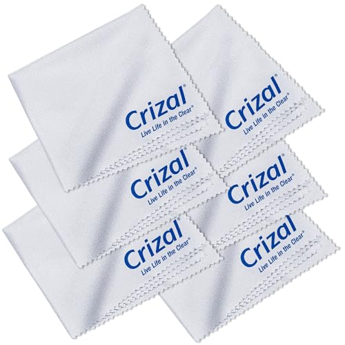 Crizal Eyeglass Cleaning Cloths – 6 Pack Premium Microfiber – Designed & Tested for AR-Coated Lenses – Trusted by Optical Professionals - color: 6 Pack