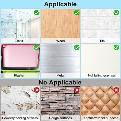 vivinin 15 Pack Shower Caddy Adhesive Replacement, Shower Shelf Adhesive No Drilling, Adhesive Hooks for Showe Caddy, Soap Holder, and Kitchen Racks