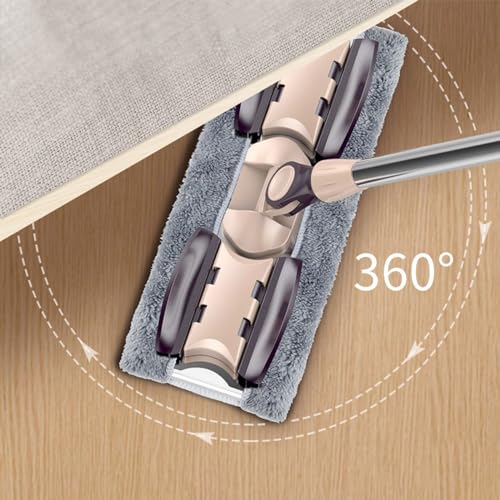 Adjustable Aluminum Flat Mop for Household 360 Degree Dusting Microfiber Pad Lazy Tool 133cm Handle - color: A