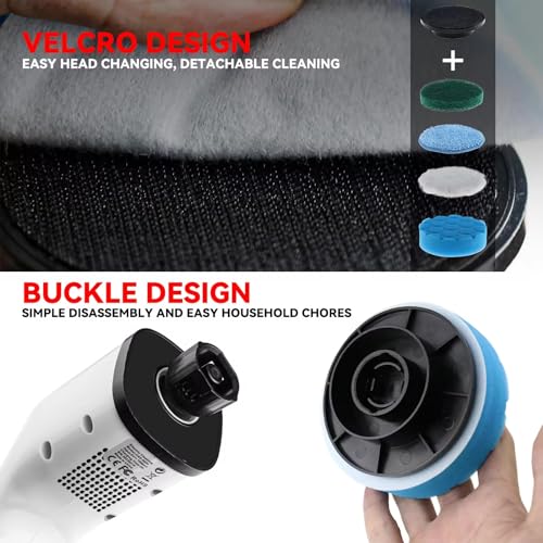 Generic Electric Spin Scrubber Cordless Cleaning Brush, Shower, Bathroom, Kitchen Cleaning Brush with 7 Replaceable Brush Heads, Power Scrubber, Adjustable Speed, Adjustable Extension Handle Black