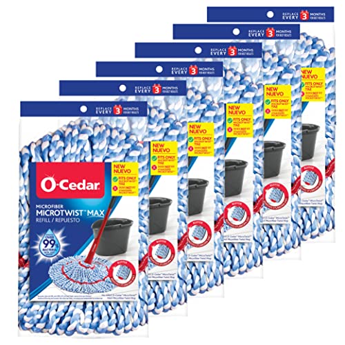 O-Cedar MicroTwist MAX Microfiber Refill (Pack of 6) - size: 6 Pack