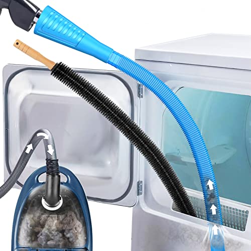 Sealegend 2 Pieces Dryer Vent Cleaner Kit, Dryer Lint Vacuum Attachment with Dryer Lint Remover Brush for Power Washer and Dryer Vent Vacuum Hose Cleaner Replacement Parts - color: Blue