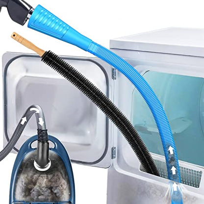 Sealegend 2 Pieces Dryer Vent Cleaner Kit, Dryer Lint Vacuum Attachment with Dryer Lint Remover Brush for Power Washer and Dryer Vent Vacuum Hose Cleaner Replacement Parts - color: Blue